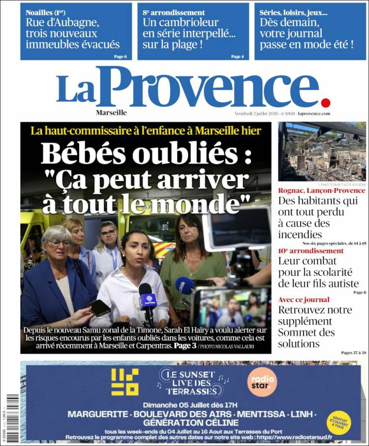 Portada de La Provence (Francia)