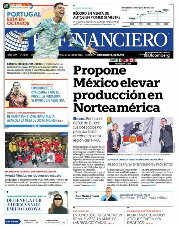 Portada de El Financiero (M&eacute;xico)