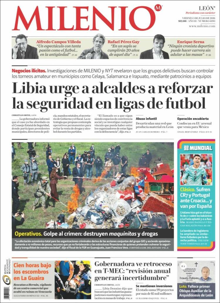 Portada de Milenio de León (M&eacute;xico)