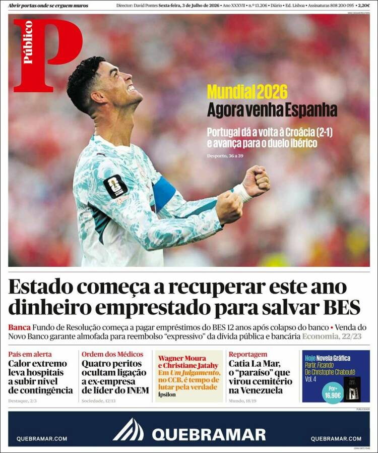 Portada de Público (Portugal)