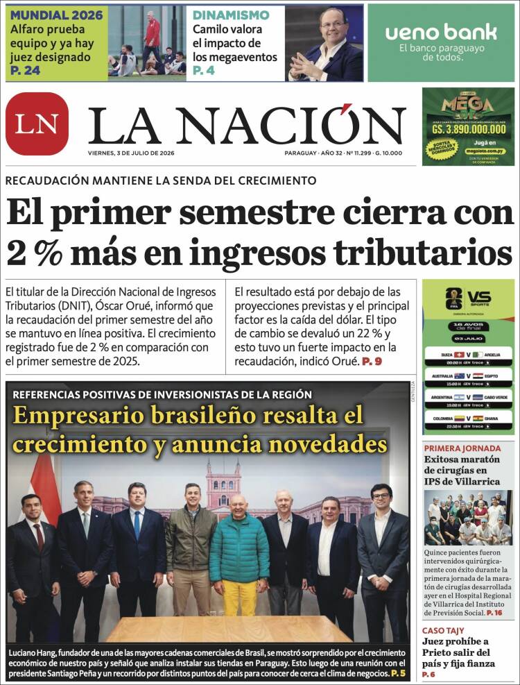 Portada de La Nación (Paraguay)