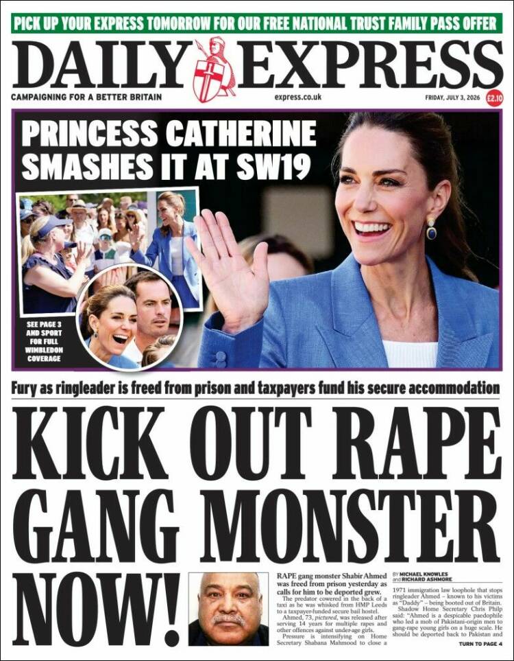 Portada de Daily Express (Reino Unido)