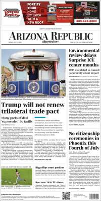 Portada de Arizona Republic News (USA)