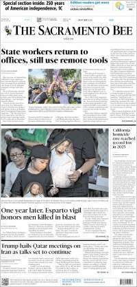 Portada de The Sacramento Bee (USA)