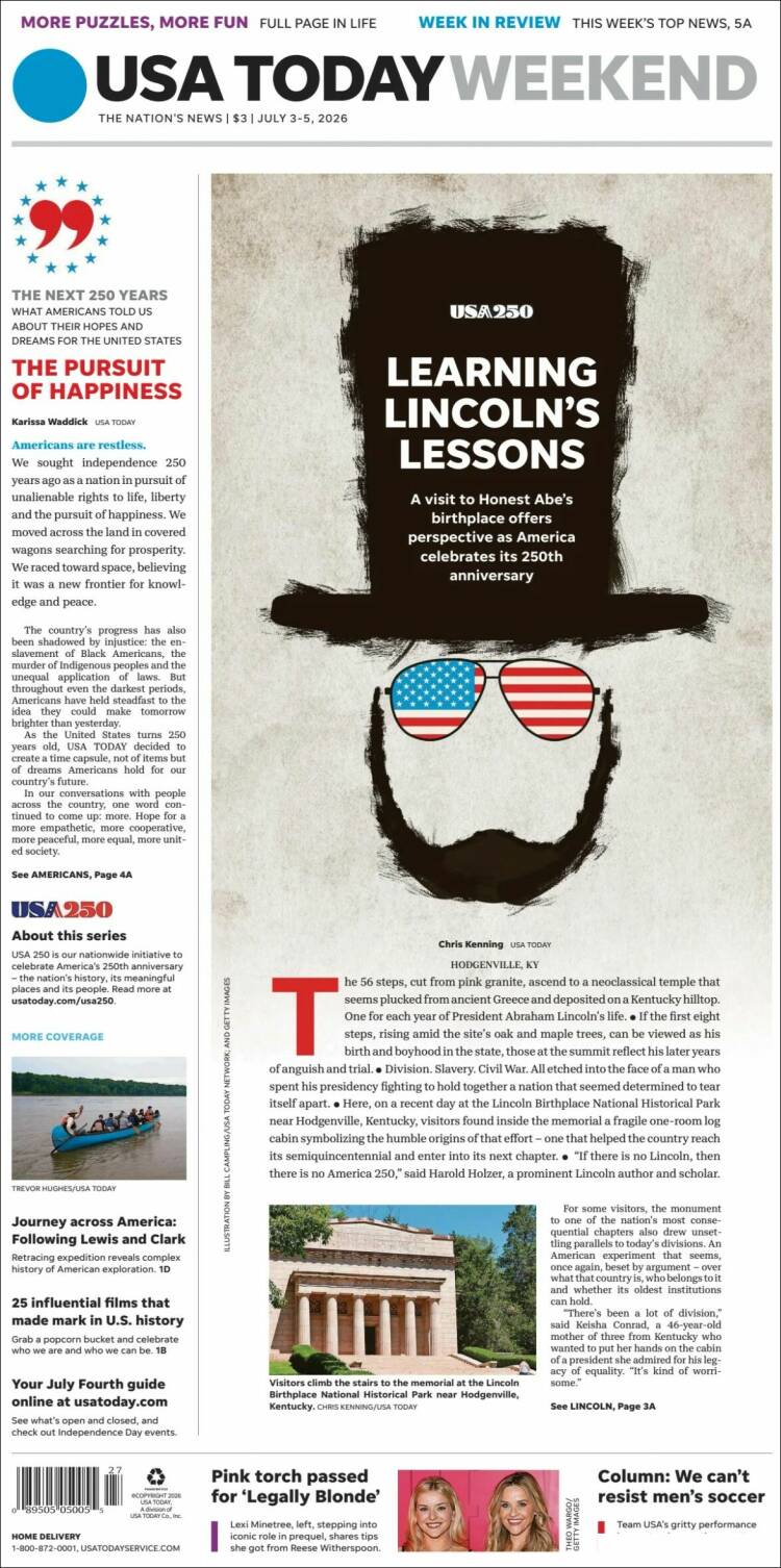 Portada de USA Today (USA)