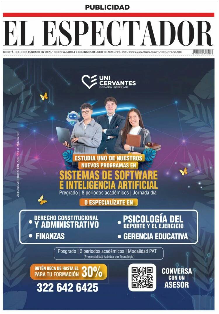 Portada de El Espectador (Colombia)