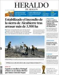 Portada de Heraldo de Aragón (Espa&ntilde;a)