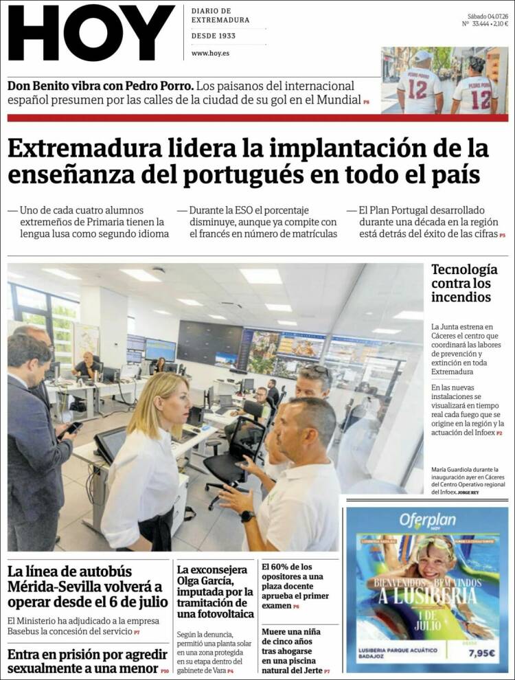 Portada de Hoy - Caceres (Espa&ntilde;a)