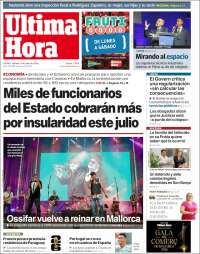 Portada de Última Hora (Espagne)