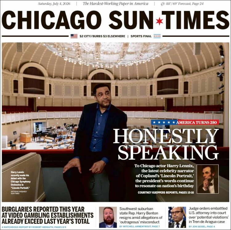Portada de Chicago Sun-Times (USA)