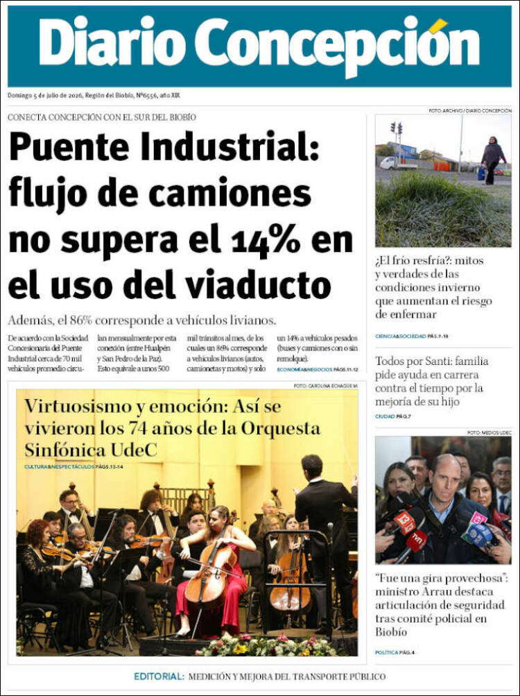 Portada de Diario de Concepción (Chile)