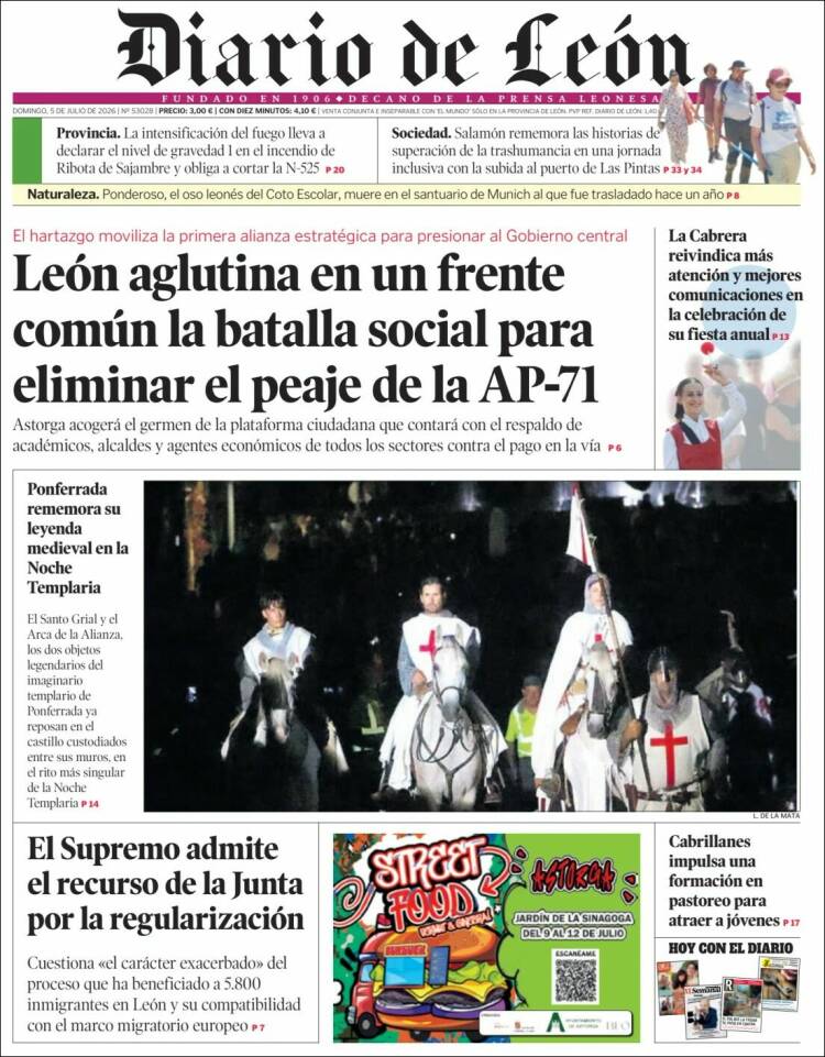 Portada de Diario de León (Spain)