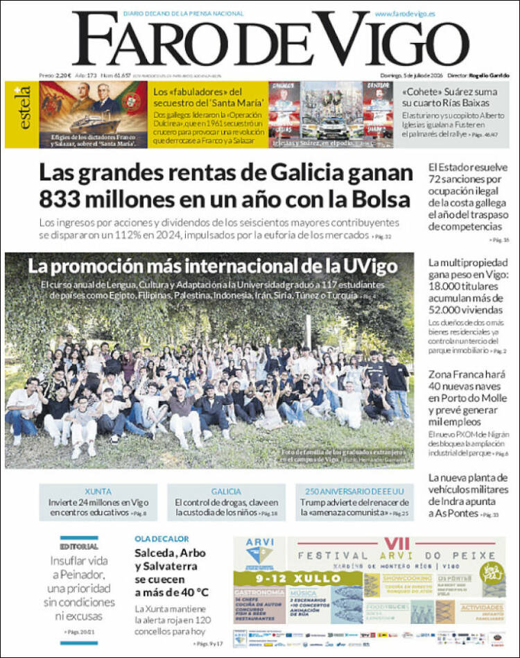 Portada de Faro de Vigo (Espa&ntilde;a)
