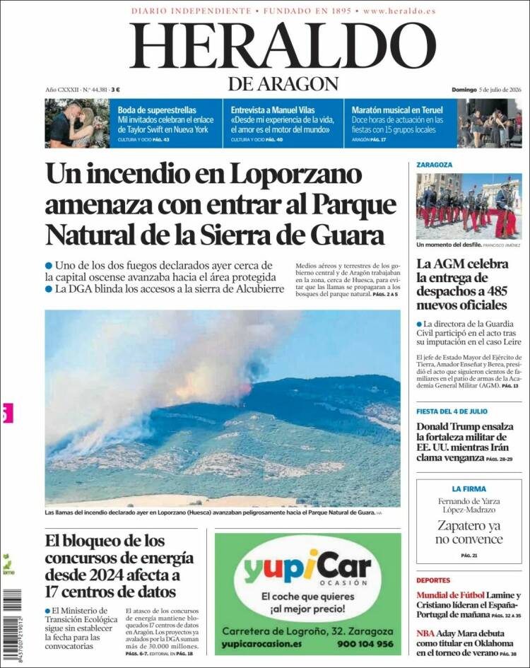 Portada de Heraldo de Aragón (Spain)