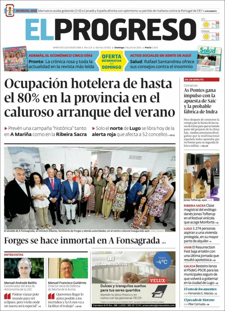 Portada de El Progreso (Espa&ntilde;a)