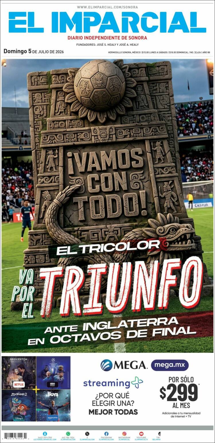 Portada de El Imparcial (M&eacute;xico)
