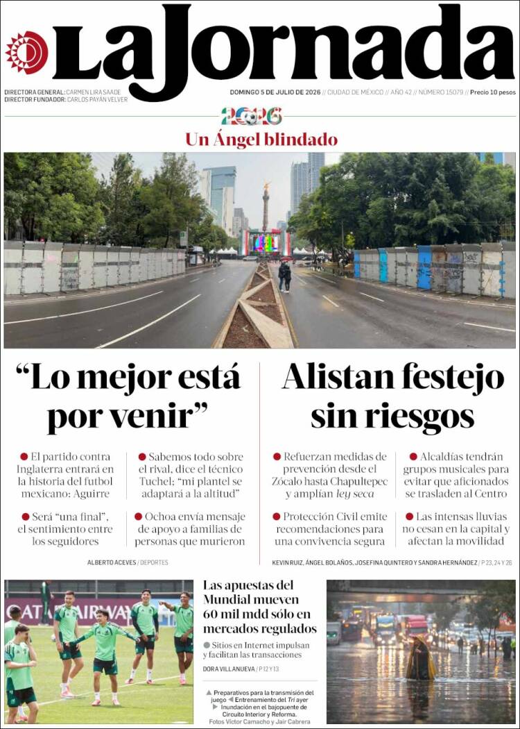 Portada de La Jornada (M&eacute;xico)