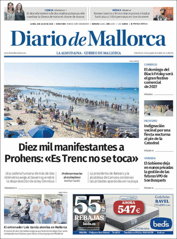 Portada de Diario de Mallorca (Espa&ntilde;a)