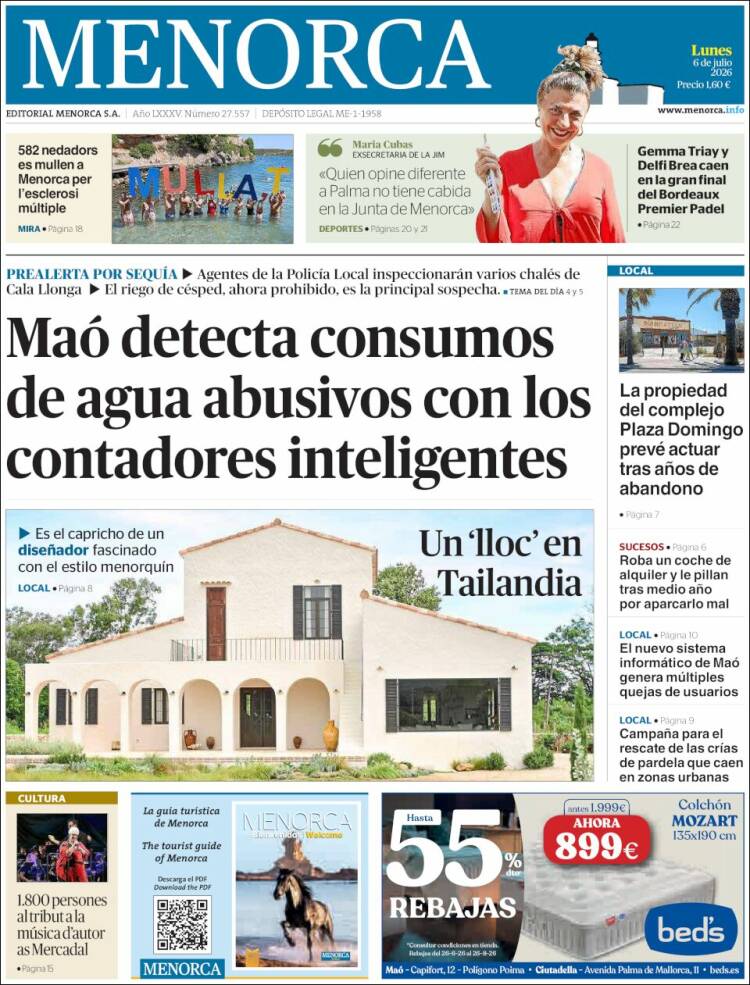 Portada de Menorca - Diario Insular (Espa&ntilde;a)