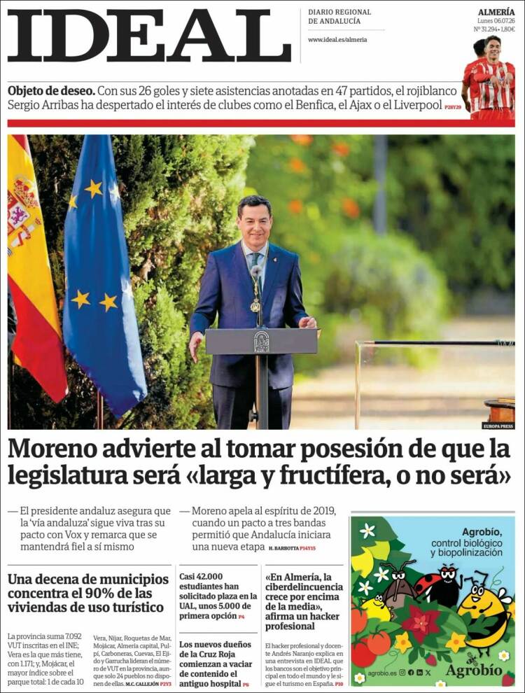 Portada de Ideal Almeria (Espa&ntilde;a)