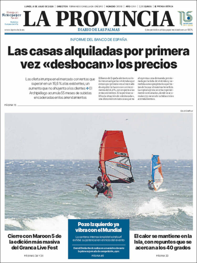 Portada de La Provincia (Espa&ntilde;a)