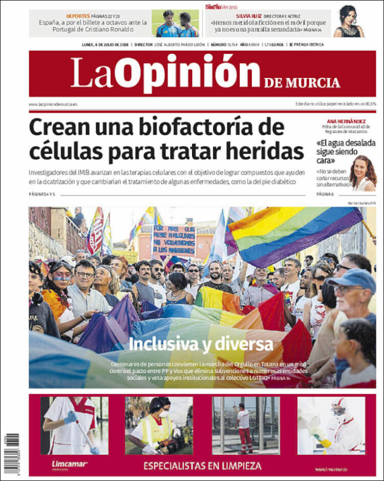 Portada de La Opinión de Murcia (Spain)
