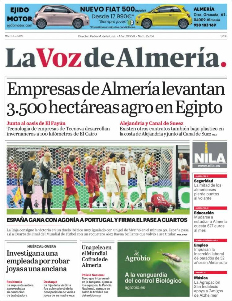 Portada de La Voz de Almería (Spain)