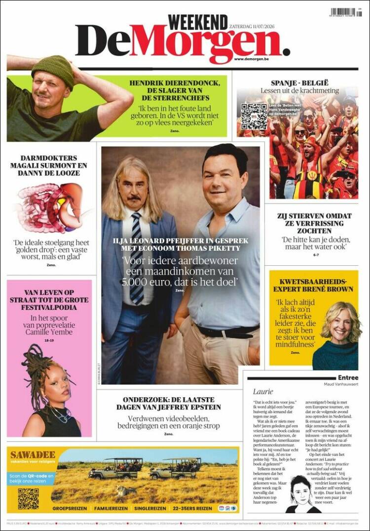 Portada de De Morgen (B&eacute;lgica)