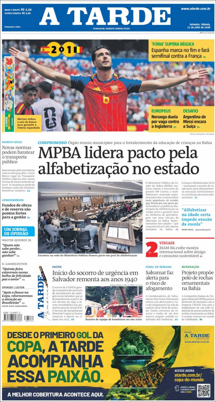 Portada de Diário A Tarde (Brasil)