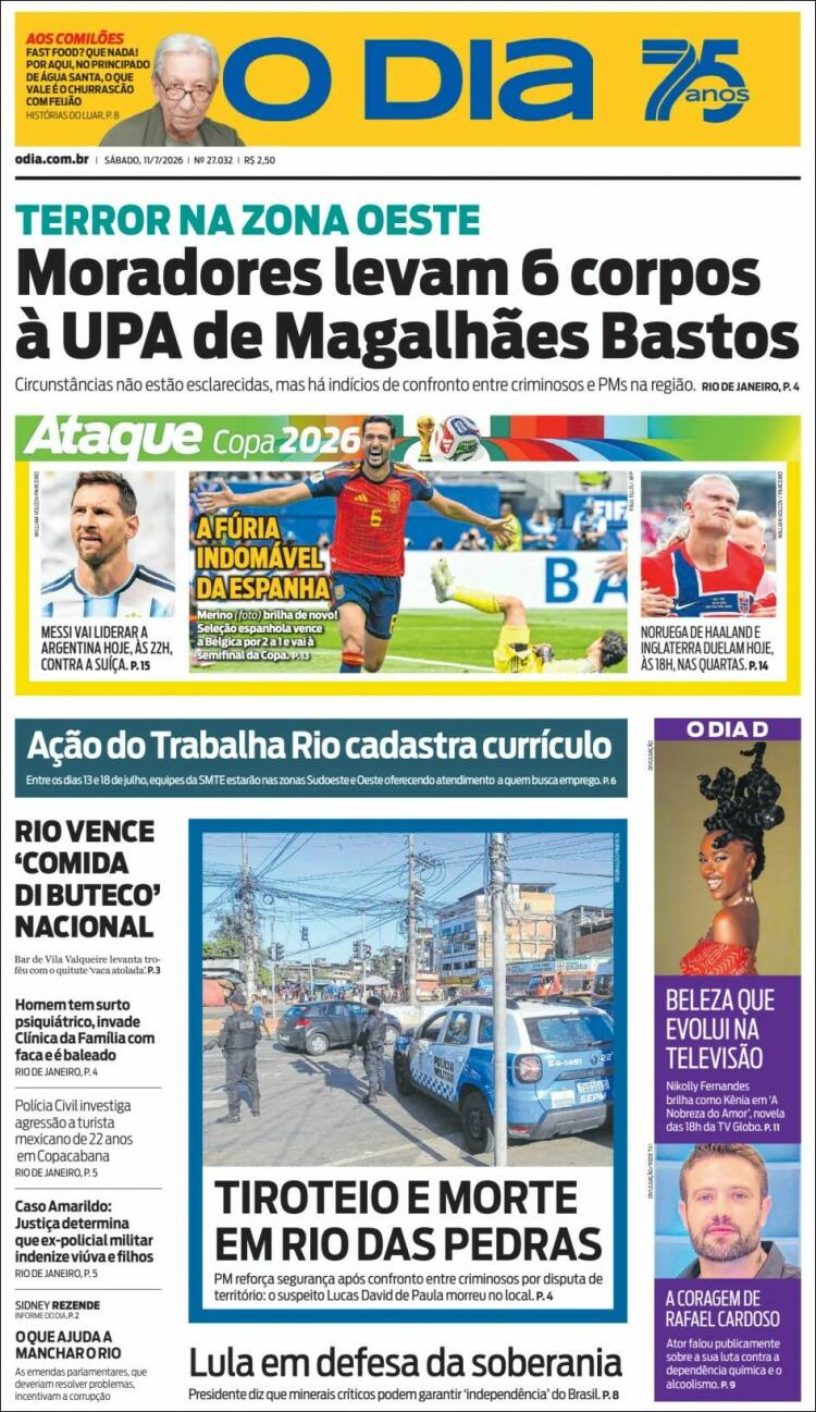 Portada de O Dia (Brasil)