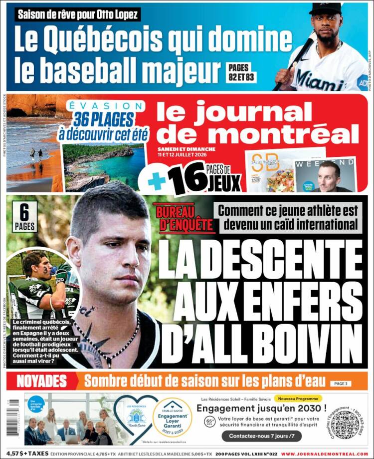 Portada de Le Journal de Montréal (Canad&aacute;)