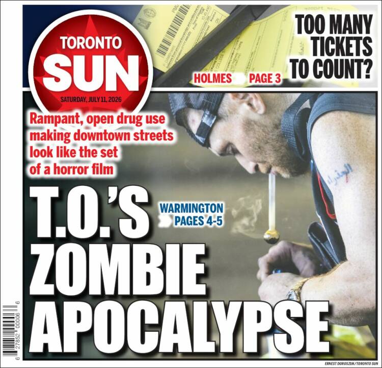 Portada de The Toronto Sun (Canad&aacute;)