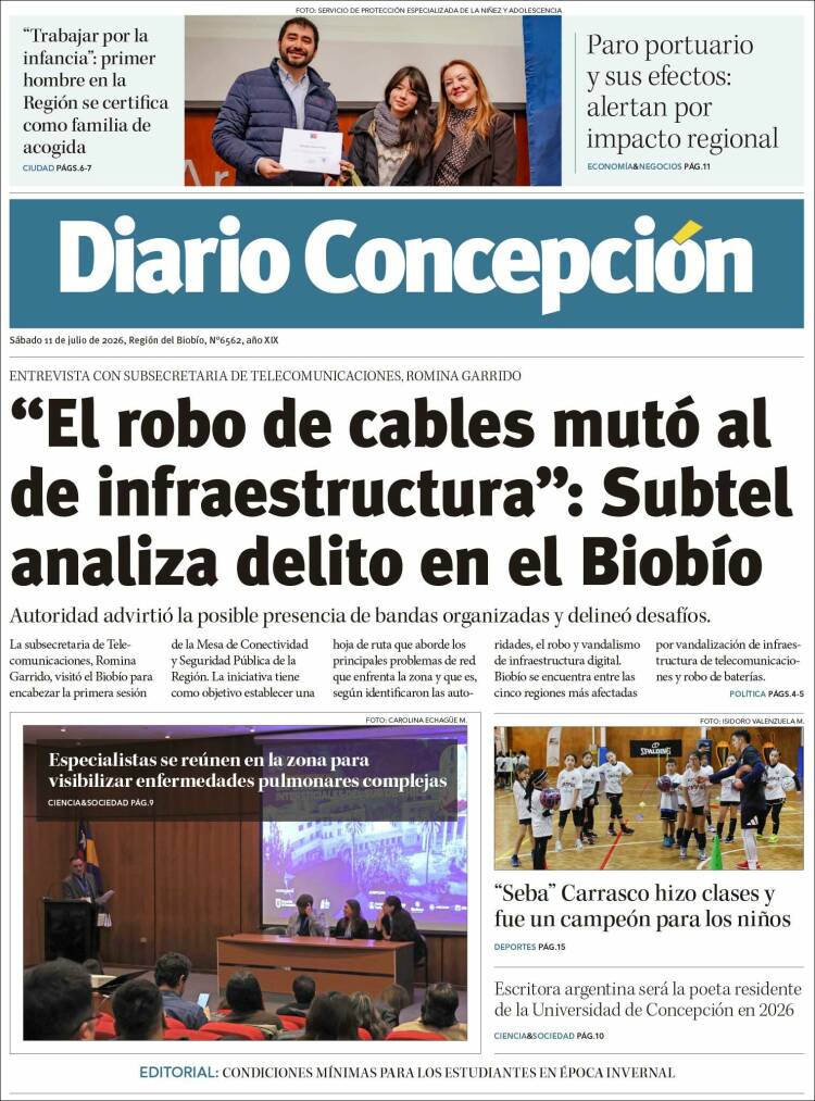 Portada de Diario de Concepción (Chile)