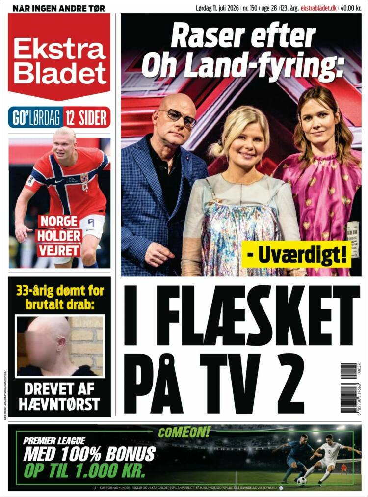 Portada de Ekstra Bladet (Dinamarca)