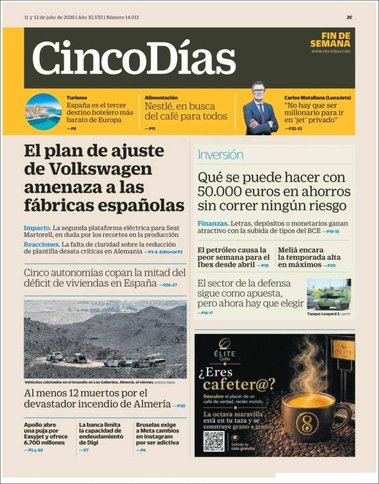 Portada de Cinco Días (Espa&ntilde;a)