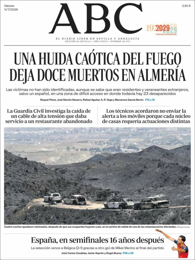 Portada de ABC - Sevilla (Espa&ntilde;a)