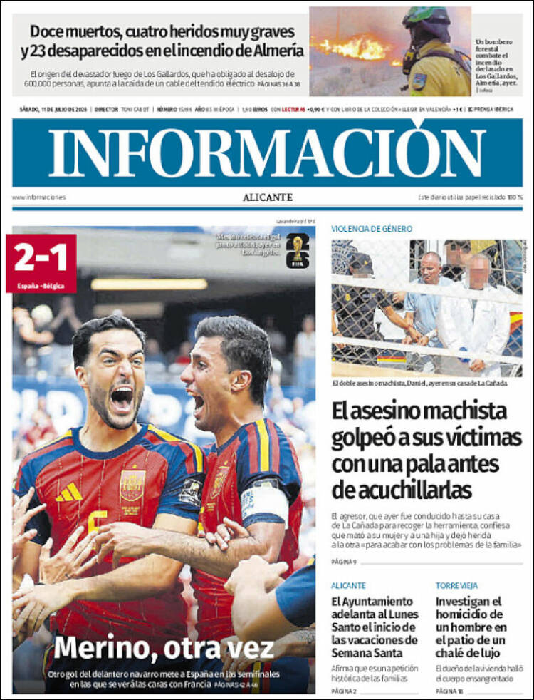 Portada de Diario Información (Espa&ntilde;a)
