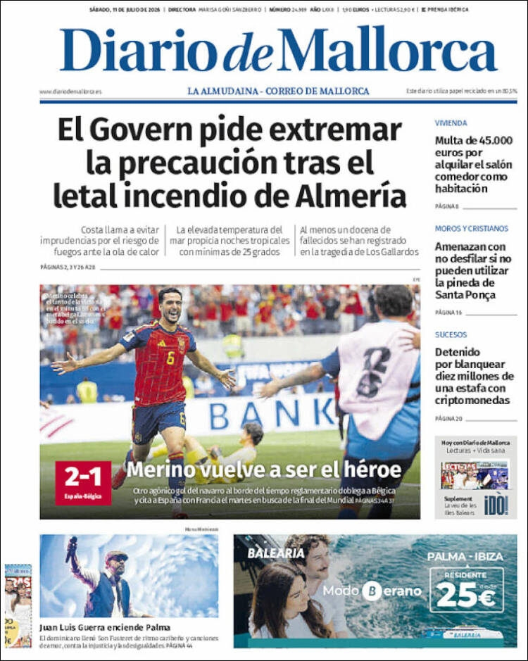Portada de Diario de Mallorca (Espa&ntilde;a)
