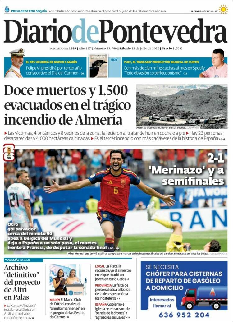 Portada de Diario de Pontevedra (Espa&ntilde;a)