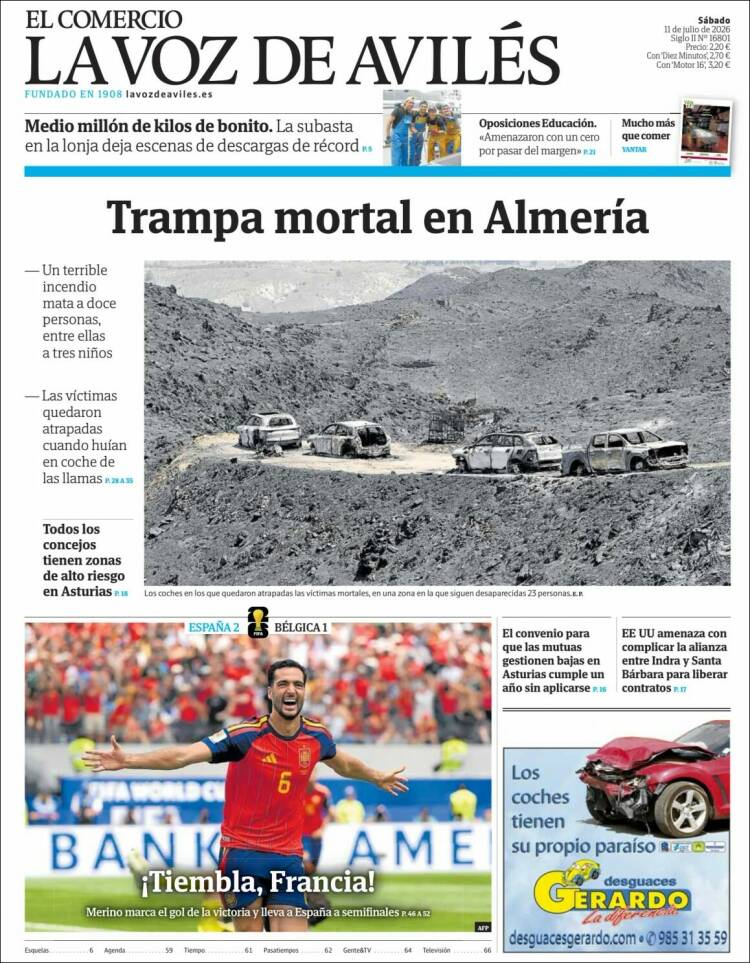 Portada de El Comercio - Avilés (Espa&ntilde;a)