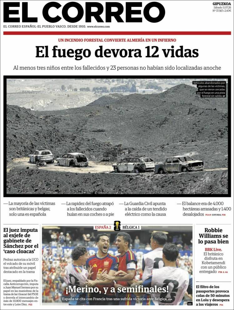 Portada de El Correo - Guipuzcoa (Espa&ntilde;a)