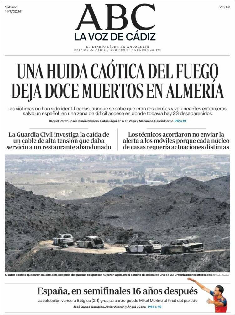 Portada de La Voz de Cádiz (Espa&ntilde;a)