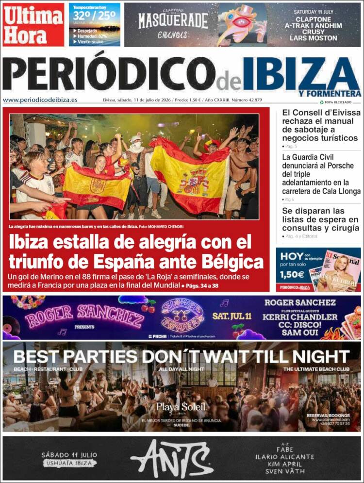 Portada de Periódico de Ibiza (Espa&ntilde;a)