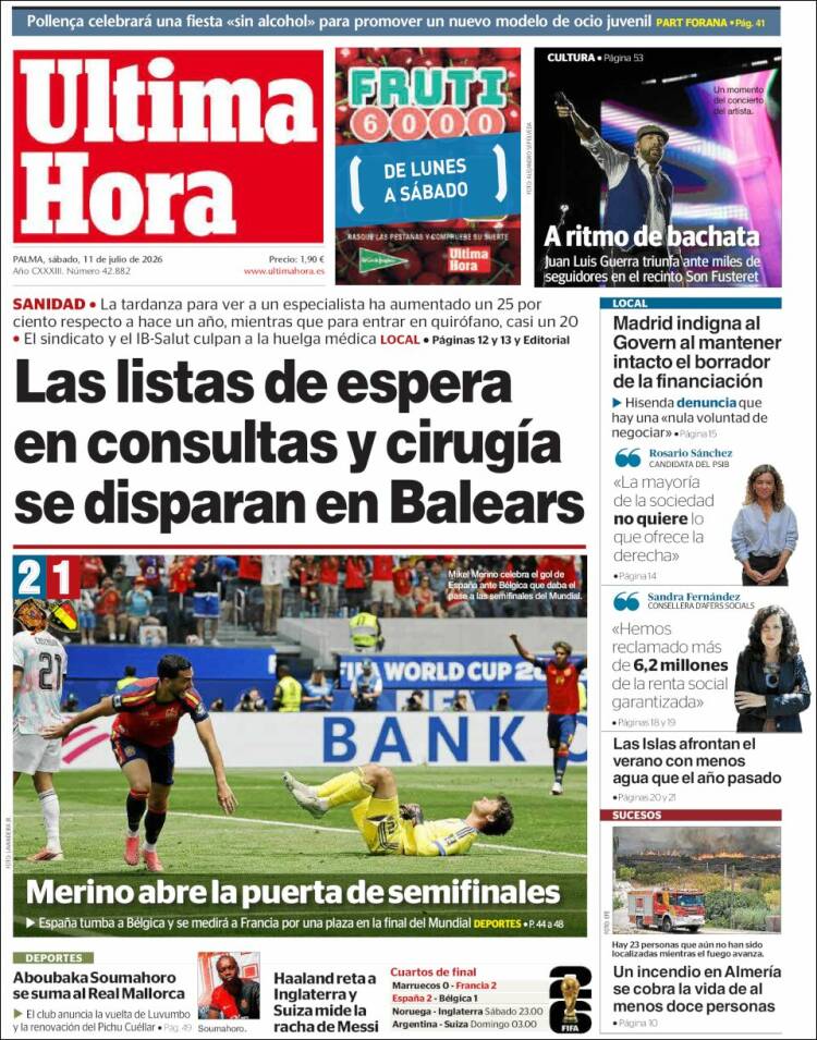 Portada de Última Hora (Espa&ntilde;a)