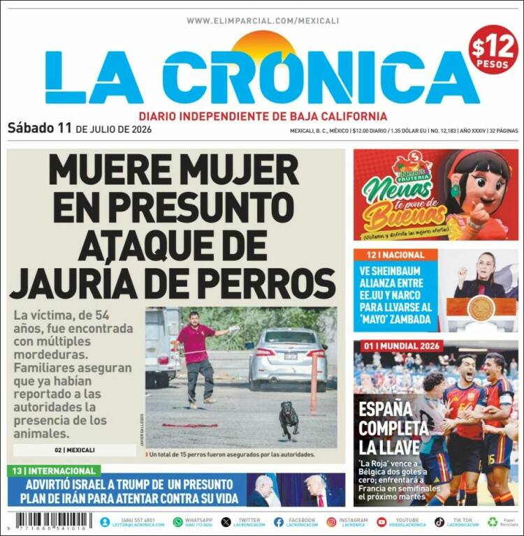 Portada de La Crónica de Baja California (M&eacute;xico)