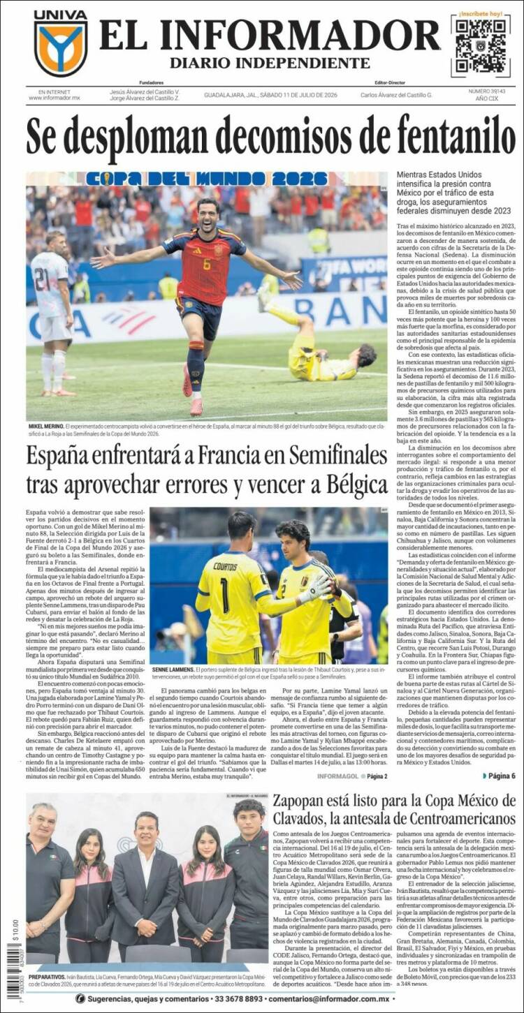Portada de El Informador (M&eacute;xico)