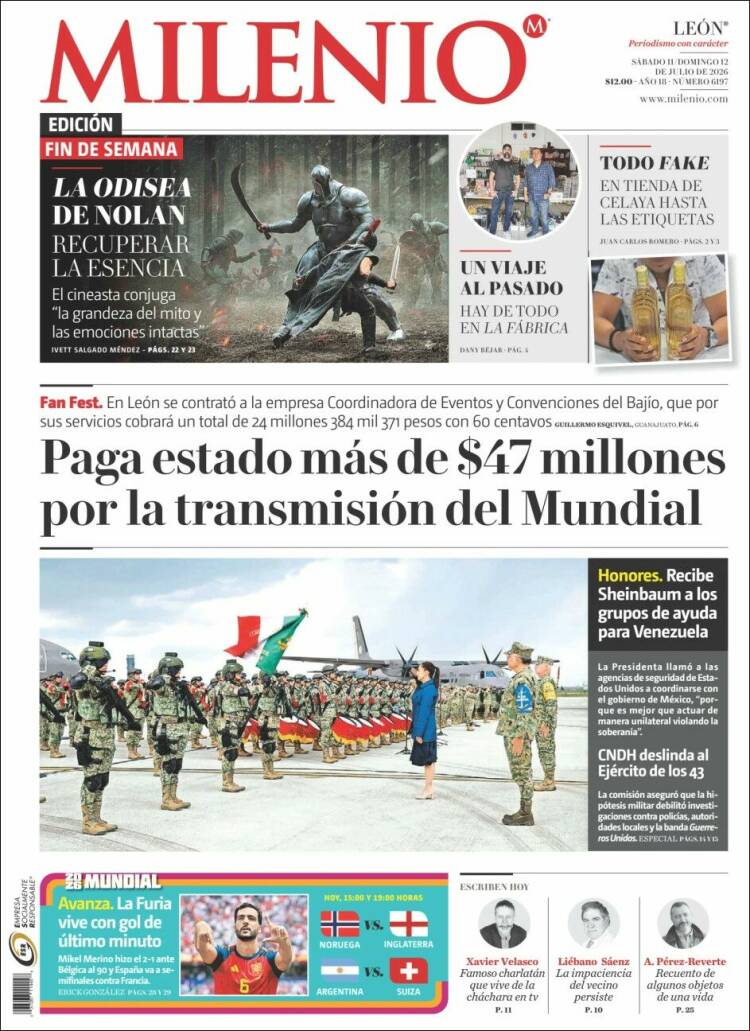 Portada de Milenio de León (M&eacute;xico)