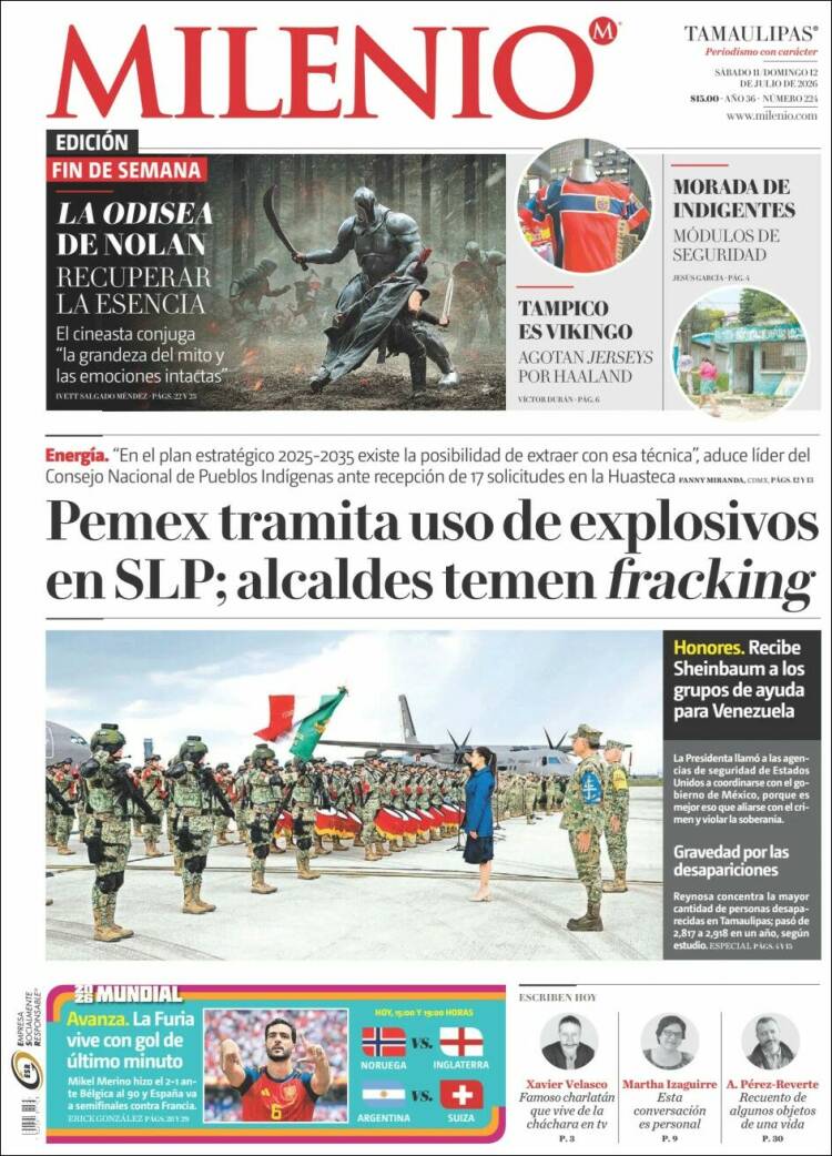 Portada de Milenio - Tamaulipas (M&eacute;xico)