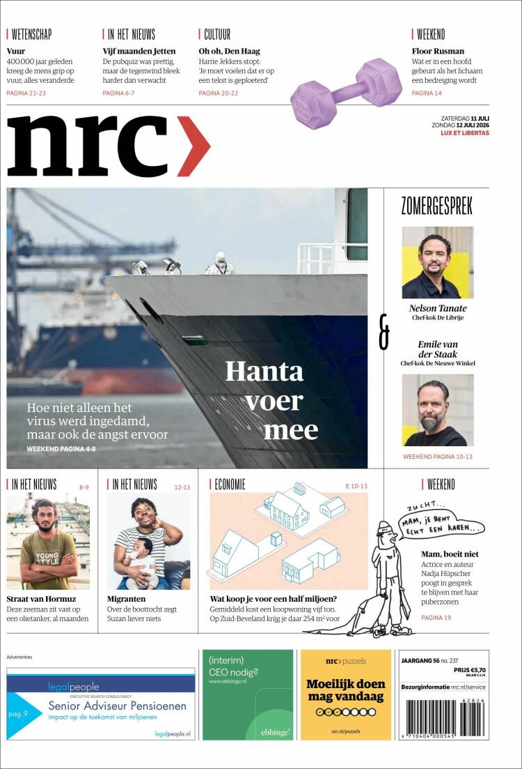 Portada de NRC Handelsblad (Pa&iacute;ses Bajos)