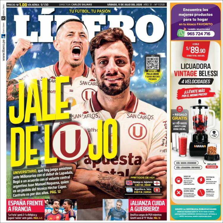 Portada de Líbero (Per&uacute;)